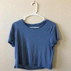 Aeropostale Striped Blue and White Crop Top